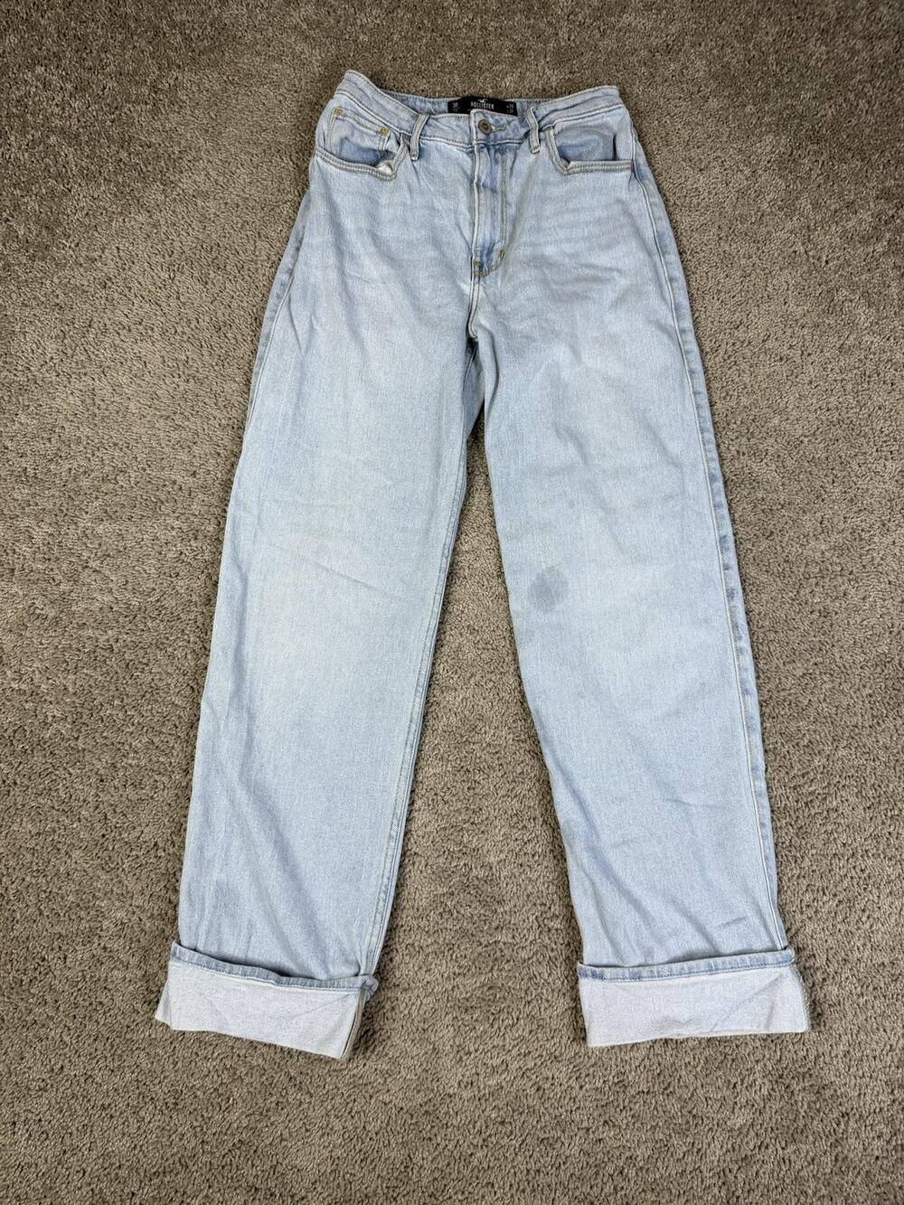 Hollister Jeans Womens 3R Blue Ultra High Rise Dad Jeans 26 Waist 31 Inseam